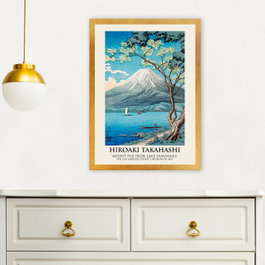 Wallity Cuadro Decorativo Monte Fuji desde el Lago Yamanaka 35x45 cm